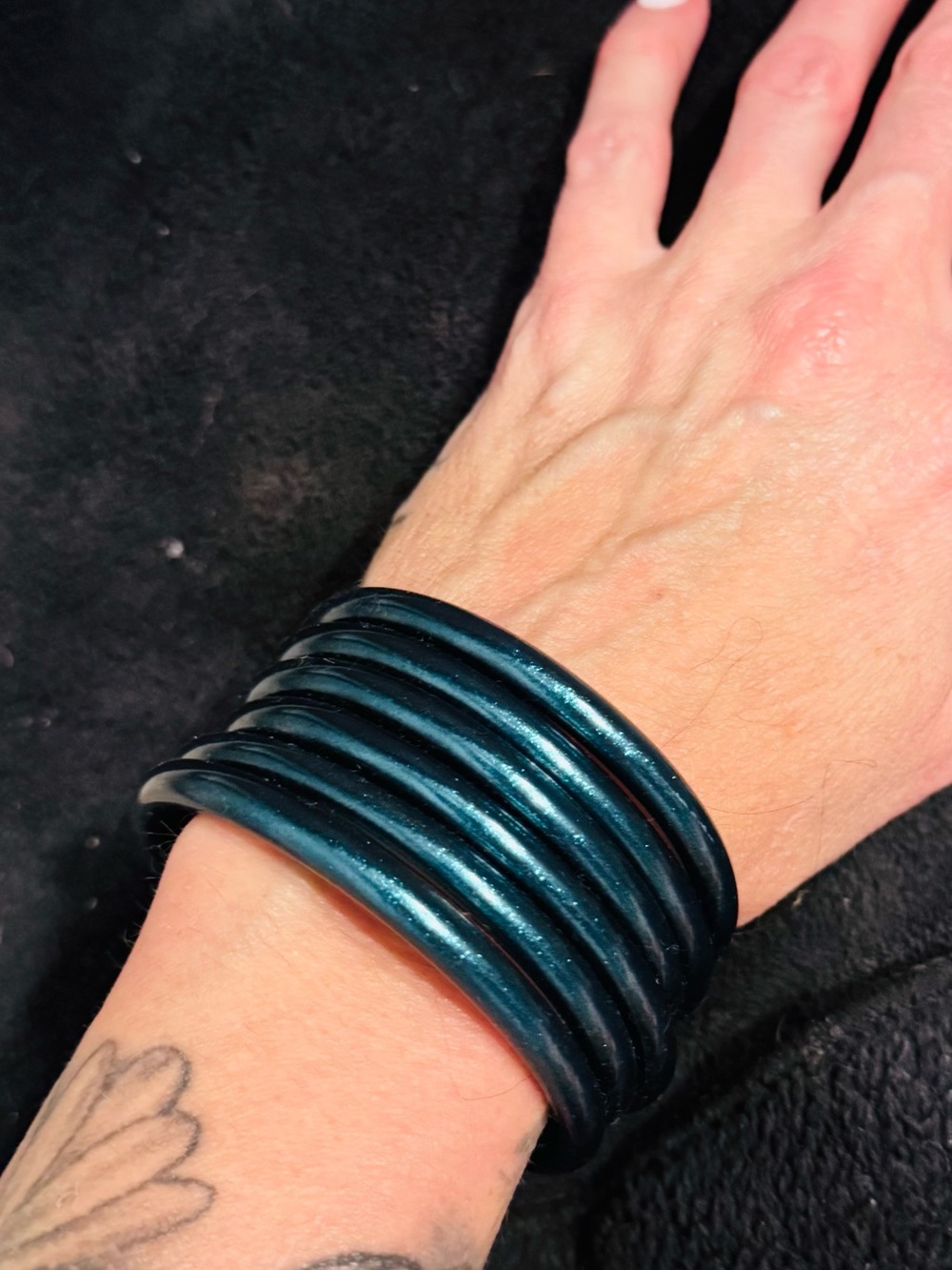 Women's Multi-Band Cuff Bracelet - Shimmery Teal Blue